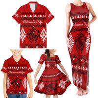 Personalised Tonga Kilisimasi Fiefia Family Matching Tank Maxi Dress and Hawaiian Shirt Merry Christmas with Turtle Ngatu Pattern - Wonder Print Shop