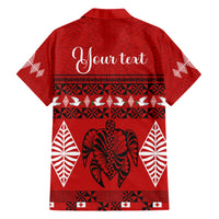 Personalised Tonga Kilisimasi Fiefia Hawaiian Shirt Merry Christmas with Turtle Ngatu Pattern - Wonder Print Shop