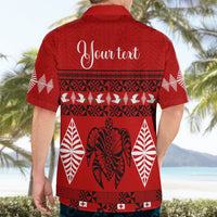 Personalised Tonga Kilisimasi Fiefia Hawaiian Shirt Merry Christmas with Turtle Ngatu Pattern - Wonder Print Shop