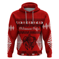 Personalised Tonga Kilisimasi Fiefia Hoodie Merry Christmas with Turtle Ngatu Pattern - Wonder Print Shop