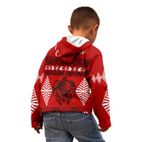 Personalised Tonga Kilisimasi Fiefia Kid Hoodie Merry Christmas with Turtle Ngatu Pattern - Wonder Print Shop