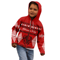Personalised Tonga Kilisimasi Fiefia Kid Hoodie Merry Christmas with Turtle Ngatu Pattern - Wonder Print Shop