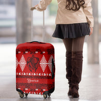 Personalised Tonga Kilisimasi Fiefia Luggage Cover Merry Christmas with Turtle Ngatu Pattern - Wonder Print Shop