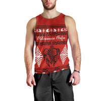 Personalised Tonga Kilisimasi Fiefia Men Tank Top Merry Christmas with Turtle Ngatu Pattern - Wonder Print Shop