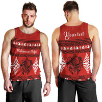 Personalised Tonga Kilisimasi Fiefia Men Tank Top Merry Christmas with Turtle Ngatu Pattern - Wonder Print Shop