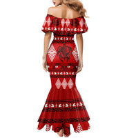 Personalised Tonga Kilisimasi Fiefia Mermaid Dress Merry Christmas with Turtle Ngatu Pattern - Wonder Print Shop