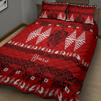 Personalised Tonga Kilisimasi Fiefia Quilt Bed Set Merry Christmas with Turtle Ngatu Pattern - Wonder Print Shop