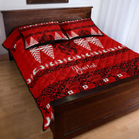 Personalised Tonga Kilisimasi Fiefia Quilt Bed Set Merry Christmas with Turtle Ngatu Pattern - Wonder Print Shop