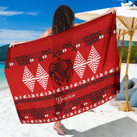 Personalised Tonga Kilisimasi Fiefia Sarong Merry Christmas with Turtle Ngatu Pattern - Wonder Print Shop