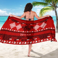 Personalised Tonga Kilisimasi Fiefia Sarong Merry Christmas with Turtle Ngatu Pattern - Wonder Print Shop