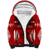 Personalised Tonga Kilisimasi Fiefia Sherpa Hoodie Merry Christmas with Turtle Ngatu Pattern - Wonder Print Shop