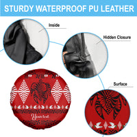 Personalised Tonga Kilisimasi Fiefia Spare Tire Cover Merry Christmas with Turtle Ngatu Pattern - Wonder Print Shop