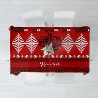 Personalised Tonga Kilisimasi Fiefia Tablecloth Merry Christmas with Turtle Ngatu Pattern - Wonder Print Shop