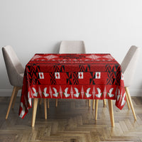 Personalised Tonga Kilisimasi Fiefia Tablecloth Merry Christmas with Turtle Ngatu Pattern - Wonder Print Shop