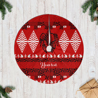 Personalised Tonga Kilisimasi Fiefia Tree Skirt Merry Christmas with Turtle Ngatu Pattern - Wonder Print Shop
