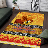 PNG Hamamas Krismas Area Rug Papua New Guinea Bird Of Paradise Merry Christmas Gold Style LT9 - Wonder Print Shop