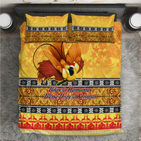 PNG Hamamas Krismas Bedding Set Papua New Guinea Bird Of Paradise Merry Christmas Gold Style LT9 - Wonder Print Shop