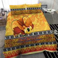 PNG Hamamas Krismas Bedding Set Papua New Guinea Bird Of Paradise Merry Christmas Gold Style LT9 - Wonder Print Shop