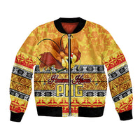 PNG Hamamas Krismas Bomber Jacket Papua New Guinea Bird Of Paradise Merry Christmas Gold Style LT9 - Wonder Print Shop