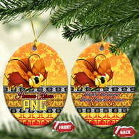 PNG Hamamas Krismas Ceramic Ornament Papua New Guinea Bird Of Paradise Merry Christmas Gold Style LT9 - Wonder Print Shop