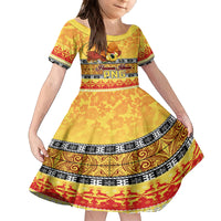 PNG Hamamas Krismas Family Matching Off Shoulder Short Dress and Hawaiian Shirt Papua New Guinea Bird Of Paradise Merry Christmas Gold Style LT9 - Wonder Print Shop