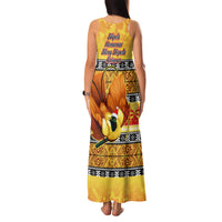 PNG Hamamas Krismas Family Matching Tank Maxi Dress and Hawaiian Shirt Papua New Guinea Bird Of Paradise Merry Christmas Gold Style - Wonder Print Shop