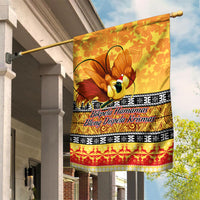 PNG Hamamas Krismas Garden Flag Papua New Guinea Bird Of Paradise Merry Christmas Gold Style - Wonder Print Shop