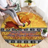 png-hamamas-krismas-round-carpet-papua-new-guinea-bird-of-paradise-merry-christmas-gold-style