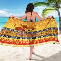 PNG Hamamas Krismas Sarong Papua New Guinea Bird Of Paradise Merry Christmas Gold Style - Wonder Print Shop