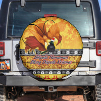 PNG Hamamas Krismas Spare Tire Cover Papua New Guinea Bird Of Paradise Merry Christmas Gold Style - Wonder Print Shop