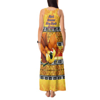 PNG Hamamas Krismas Tank Maxi Dress Papua New Guinea Bird Of Paradise Merry Christmas Gold Style - Wonder Print Shop