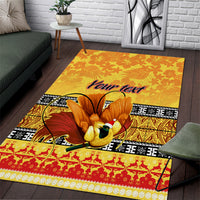 Personalised PNG Hamamas Krismas Area Rug Papua New Guinea Bird Of Paradise Merry Christmas Gold Style LT9 - Wonder Print Shop
