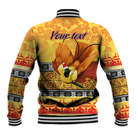 Personalised PNG Hamamas Krismas Baseball Jacket Papua New Guinea Bird Of Paradise Merry Christmas Gold Style LT9 - Wonder Print Shop