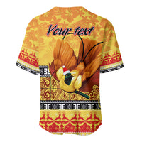 Personalised PNG Hamamas Krismas Baseball Jersey Papua New Guinea Bird Of Paradise Merry Christmas Gold Style LT9 - Wonder Print Shop