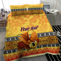 Personalised PNG Hamamas Krismas Bedding Set Papua New Guinea Bird Of Paradise Merry Christmas Gold Style LT9 - Wonder Print Shop