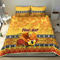 Personalised PNG Hamamas Krismas Bedding Set Papua New Guinea Bird Of Paradise Merry Christmas Gold Style LT9 - Wonder Print Shop
