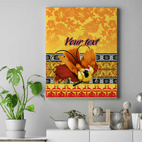 Personalised PNG Hamamas Krismas Canvas Wall Art Papua New Guinea Bird Of Paradise Merry Christmas Gold Style LT9 - Wonder Print Shop