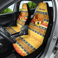 Personalised PNG Hamamas Krismas Car Seat Cover Papua New Guinea Bird Of Paradise Merry Christmas Gold Style LT9 - Wonder Print Shop