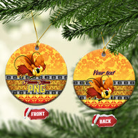 Personalised PNG Hamamas Krismas Ceramic Ornament Papua New Guinea Bird Of Paradise Merry Christmas Gold Style LT9 - Wonder Print Shop