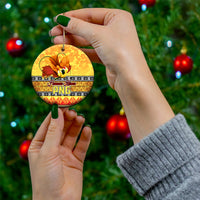 Personalised PNG Hamamas Krismas Ceramic Ornament Papua New Guinea Bird Of Paradise Merry Christmas Gold Style LT9 - Wonder Print Shop