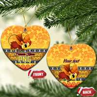 Personalised PNG Hamamas Krismas Ceramic Ornament Papua New Guinea Bird Of Paradise Merry Christmas Gold Style LT9 - Wonder Print Shop