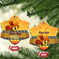 Personalised PNG Hamamas Krismas Ceramic Ornament Papua New Guinea Bird Of Paradise Merry Christmas Gold Style LT9 - Wonder Print Shop