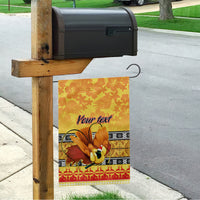 Personalised PNG Hamamas Krismas Garden Flag Papua New Guinea Bird Of Paradise Merry Christmas Gold Style - Wonder Print Shop