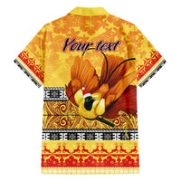Personalised PNG Hamamas Krismas Hawaiian Shirt Papua New Guinea Bird Of Paradise Merry Christmas Gold Style - Wonder Print Shop