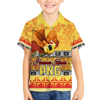 Personalised PNG Hamamas Krismas Hawaiian Shirt Papua New Guinea Bird Of Paradise Merry Christmas Gold Style - Wonder Print Shop