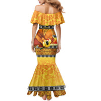 Personalised PNG Hamamas Krismas Mermaid Dress Papua New Guinea Bird Of Paradise Merry Christmas Gold Style - Wonder Print Shop