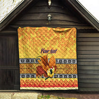 Personalised PNG Hamamas Krismas Quilt Papua New Guinea Bird Of Paradise Merry Christmas Gold Style - Wonder Print Shop