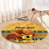 personalised-png-hamamas-krismas-round-carpet-papua-new-guinea-bird-of-paradise-merry-christmas-gold-style