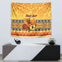 Personalised PNG Hamamas Krismas Tapestry Papua New Guinea Bird Of Paradise Merry Christmas Gold Style - Wonder Print Shop