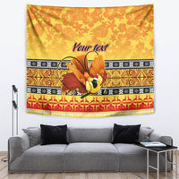 Personalised PNG Hamamas Krismas Tapestry Papua New Guinea Bird Of Paradise Merry Christmas Gold Style - Wonder Print Shop